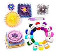 Flower Loom, 8pcs Wool Knitting Ball Maker Weaving Tools - with Needle, Yarn, Scissors