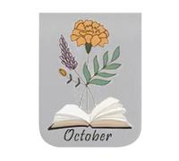 Flower Magnetic Leather Bookmark, Classic and Aesthetic, 8x3x0.5cm, Magnetic Bookmark Clip, Book Page Marker, Wide User Appeal, for Readers, Reading, Journal, Notebook