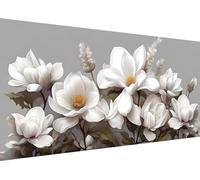 Flower Magnolia Diamond Painting kit Large 36x16in, Diamond Art for Kids 5D DlY Full Drill Square Gem Painting by Numbers Embroidery Crystal Art Crafts for Home Wall Decoration Gifts 90x40cm R-163