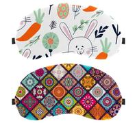 Flower Mandalas 2-Pack Eye Patch and Eye Masks Set, Light-Blocking, Soft, Breathable Sleep Mask Kit