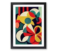 Flower Market Abstract Framed Print | A2 Black Framed Wall Art | Ready to Hang | Abstract Floral Picture | Living Room Bedroom Lounge Office