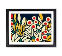 Flower Market Abstract Framed Print | A3 Black Framed Wall Art | Ready to Hang | Abstract Floral Picture | Living Room Bedroom Lounge Office