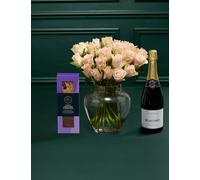Flower Market Blush Rose Abundance with Champagne & Chocolate Florentines