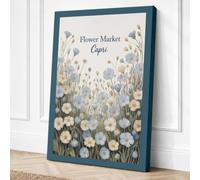 Flower Market Capri Botanical Canvas Wall Art Print 24x16 Inch