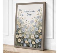 Flower Market Capri Botanical Canvas Wall Art Print 36x24 Inch