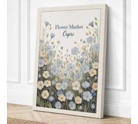 Flower Market Capri Botanical Canvas Wall Art Print 36x24 Inch