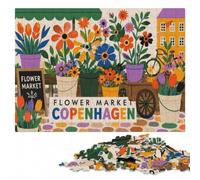 Flower Market Copenhagen Wooden Puzzle, Picture Jigsaw, 1000 Pieces | Clear image details - a simple way to organise the image at your own pace.