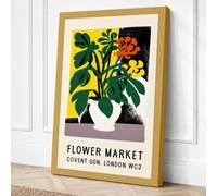 Flower Market Covent Garden Canvas Wall Art Print 36x24 Inch