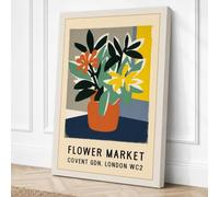 Flower Market Covent Garden Canvas Wall Art Print 36x24 Inch