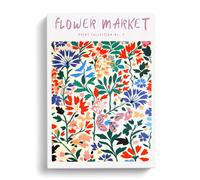 Flower Market Exhibition Collection No.3 Canvas Print | Gallery Wrapped 30mm Frame Wall Art | 30x20 inches | Ready to Hang | Modern Floral Picture | Living Room Bedroom Lounge Office