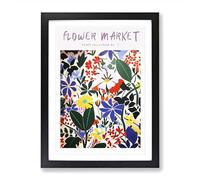 Flower Market Exhibition Collection No.7 Framed Print | A2 Black Framed Wall Art | Ready to Hang | Modern Floral Picture | Living Room Bedroom Lounge Office