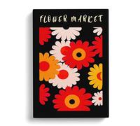 Flower Market Exhibition Design No.3 Canvas Print | Gallery Wrapped 30mm Frame Wall Art | 30x20 inches | Ready to Hang | Modern Floral Picture | Living Room Bedroom Lounge Office