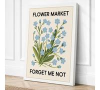 Flower Market Forget Me Not Canvas Wall Art Print 30x20 Inch
