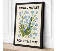 Flower Market Forget Me Not Canvas Wall Art Print 36x24 Inch