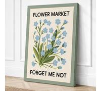 Flower Market Forget Me Not Canvas Wall Art Print 36x24 Inch