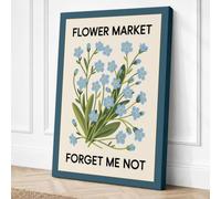 Flower Market Forget Me Not Canvas Wall Art Print 36x24 Inch