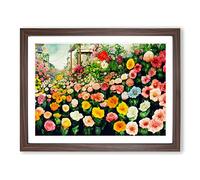Flower Market H1022 Framed Print for Living Room Bedroom Home Office Décor, Wall Art Picture Ready to Hang, Walnut A3 Frame (46 x 34 cm)