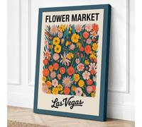 Flower Market Las Vegas Canvas Wall Art Print 24x16 Inch