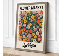Flower Market Las Vegas Canvas Wall Art Print 36x24 Inch
