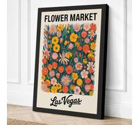 Flower Market Las Vegas Canvas Wall Art Print 36x24 Inch
