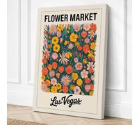 Flower Market Las Vegas Canvas Wall Art Print 36x24 Inch