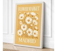 Flower Market Madrid Canvas Wall Art Print 30x20 Inch