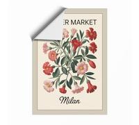 Flower Market Milan Botanical Unframed Wall Art Print A1 (84.1×59.4cm), Wall Decor for Living Room, Bedroom, Office & Home, Art Gift
