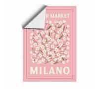Flower Market Milano Botanical Unframed Wall Art Print A2 (59.4×42cm), Wall Decor for Living Room, Bedroom, Office & Home, Art Gift
