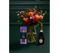 Flower Market Rose & Lisianthus Bright Bouquet with Prosecco & Chocolate Florentines