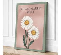 Flower Market Sicily Canvas Wall Art Print 18x12 Inch