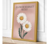 Flower Market Sicily Canvas Wall Art Print 36x24 Inch