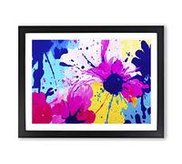 Flower Market Splash Vol.3 Abstract H1022 Framed Print for Living Room Bedroom Home Office Décor, Wall Art Picture Ready to Hang, Black A3 Frame (46 x 34 cm)