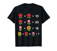 Flower Math Brain Teaser Puzzle on Black Shapes Mania Value Graphic T-Shirt, Men, Black, XL