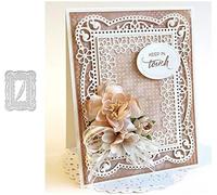 Flower Metal Die Cuts,Wedding Square Lace Flower Border Cutting Dies Cut Stencils for DIY Scrapbooking Photo Decorative Embossing Paper Dies for Scrapbooking Card Making Supplies