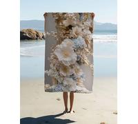 Flower Microfibre Beach Towel 160x80cm 1 Pack, Large Beach Towels for Adults Plant Pattern with Waterproof Storage Bag Quick Dry Sand Free Lightweigh for Travel Pool Holiday Camping Yoga Gym 6IG-A6