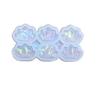 Flower Mold Silicone Jewelry Pendant Resin Sparkling Flower Epoxy Earring Charm Craft Silicone Earring Pendant Molds Jewelry Findings Rainbow Lights Effect Flexible