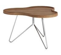 Flower Mono Coffee Table 66x39 Chrome/ Walnut