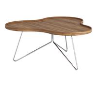 Flower Mono Coffee Table 90x39 Chrome/ Walnut