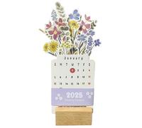Flower Monthly Calendar - Botanical Planner, Nature Scheduler | Rustic, Illustrated Seasonal Display, Detachable Cards, Compact Table Date Reminder, Gift for Gardeners, Artists