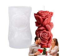 Flower Mould - Flower Candle Mould, Pink Moulded | Multifunctional Reusable Soap Making Mould, Wedding Party Craft Decoration, Silicone Scented Candle, Small