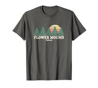Flower Mound TX Vintage Throwback Tee Retro 70s Design T-Shirt, Men, Asphalt Grey, 5X-Large