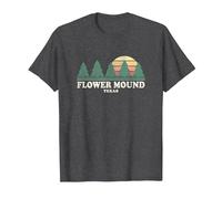 Flower Mound TX Vintage Throwback Tee Retro 70s Design T-Shirt, Men, Dark Heather Grey, 3X-Large