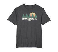 Flower Mound TX Vintage Throwback Tee Retro 70s Design T-Shirt, Men's Big and Tall, Dark Heather Grey, 5X Tall