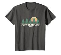 Flower Mound TX Vintage Throwback Tee Retro 70s Design T-Shirt, Youth, Asphalt Grey, 3T