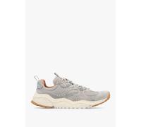 FLOWER MOUNTAIN Mens Wave Uni Light Grey Suede & Mesh Trainers Mens