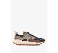 FLOWER MOUNTAIN Mens Yamano 3 Dark Grey Brown Nylon & Suede Trainer