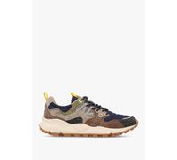 FLOWER MOUNTAIN Mens Yamano 3 Dark Grey Brown Nylon & Suede Trainer