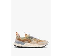 FLOWER MOUNTAIN Mens Yamano 3 Grey Light Brown Beige Suede Trainers