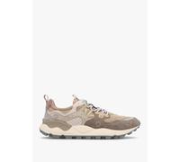 FLOWER MOUNTAIN Mens Yamano 3 Grey Mud Off White Suede Trainers Me