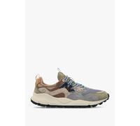 FLOWER MOUNTAIN Mens Yamano 3 Military Grey Light Brown Suede Train